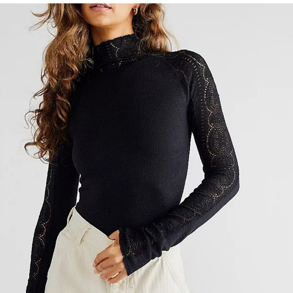 NWOT Free People Freddie Cuff Top Black Extra Small XS - Picture 1 of 5